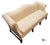Thomas Chippendale Vintage Chippendale Style Mahogany Frame Camel Back Ivory Damask Print Upholstered Sofa For Sale - Image 4 of 10