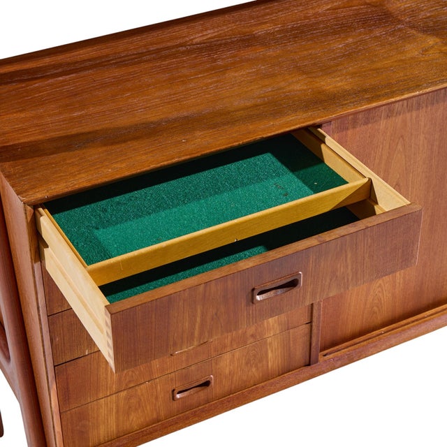 Gunni Omann for Omann Jun Model 3 Mid Century Danish Teak Credenza and Hutch For Sale - Image 10 of 12