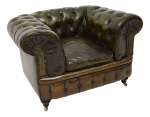 Antique Victorian Chesterfield Chair in Leather, 1880s