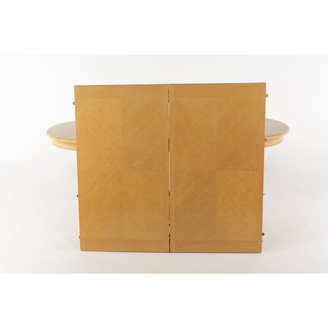 Henredon Style Cream Pedestal Dining Table With 2 Leaves Chairish