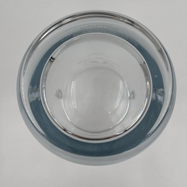 Vintage Hand Blown Crystal Ice Bucket Bull and Bear Ny Bond Club Trophy For Sale - Image 9 of 9