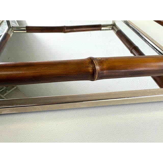 Stylish Nickel and Bamboo Galley Tray After Ralph Lauren For Sale In Philadelphia - Image 6 of 8