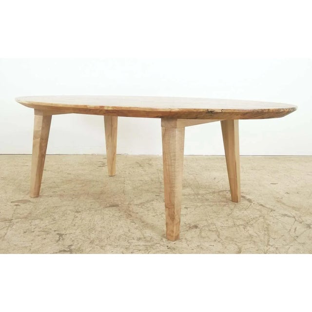 2020s Handcrafted Clear Resin River Maple Oval Coffee Table For Sale - Image 5 of 9
