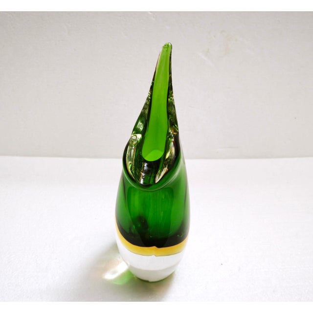 Glass Large Murano Sommerso Teardrop Art Glass Vase from Cenedese, Italy, 1970s For Sale - Image 7 of 18