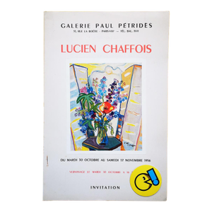 1956 50s Lucien Chaffois Art Exhibition Invitation Vernissage Galerie Paul Petrides Paris