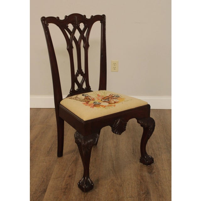 Antique Chippendale Style Centennial Period Mahogany Ball & Claw Chair For Sale - Image 4 of 13