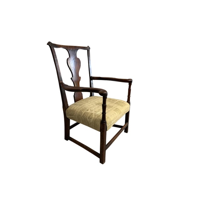 18th Century Walnut English Fireside Queen Anne Style Chair For Sale - Image 16 of 18