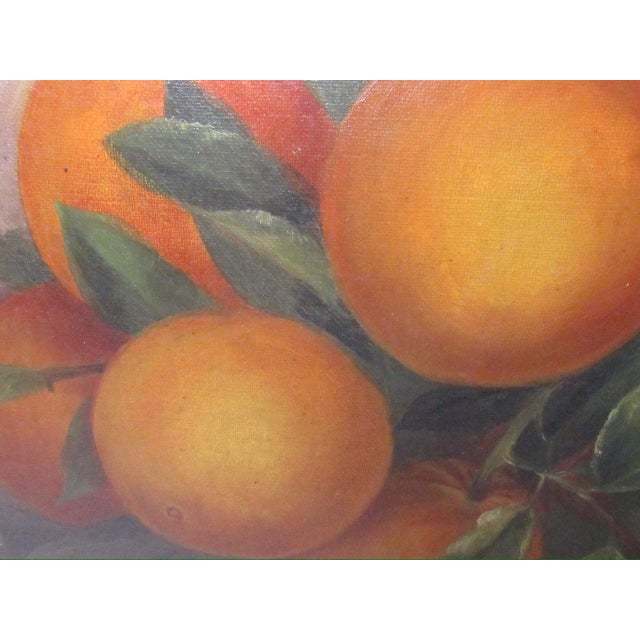 Burnt Orange Antique English Still Life Painting of Fruit For Sale - Image 8 of 14