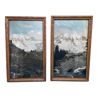 Antique Pair of Mount Rainier Framed Photographs For Sale