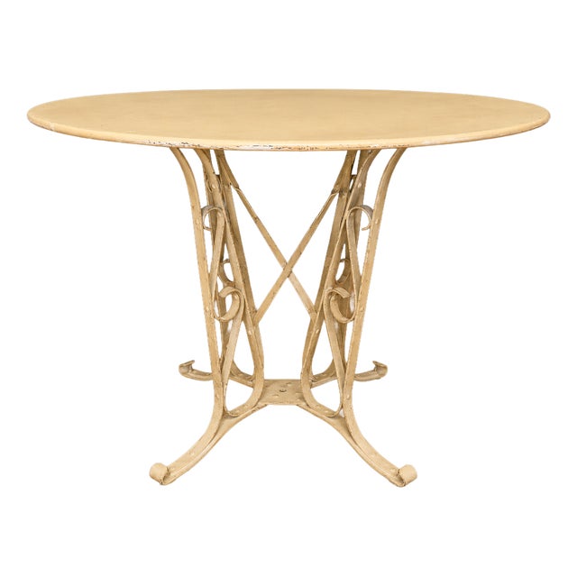 Round Garden Table in Wrought Iron, 1890s For Sale