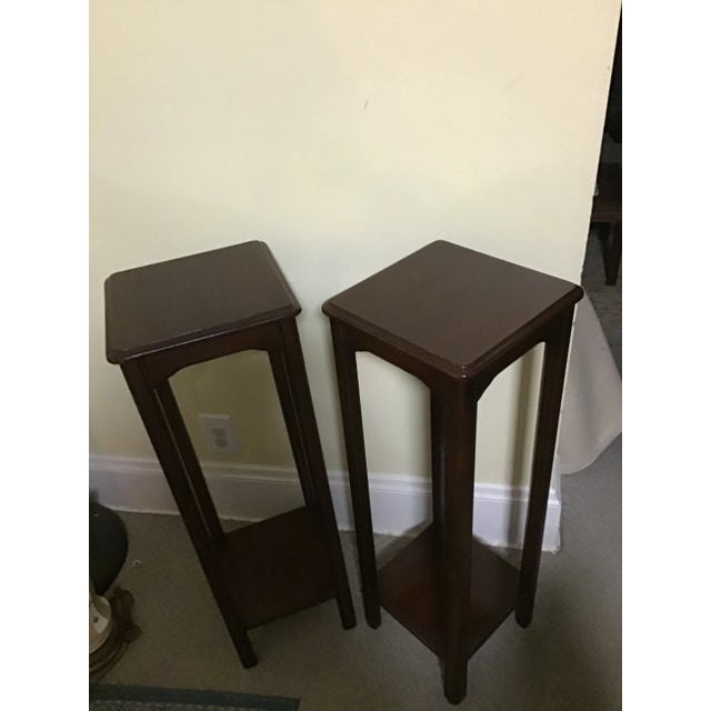 Wood Traditional Lane Wood Plant Stands- a Pair For Sale - Image 7 of 12