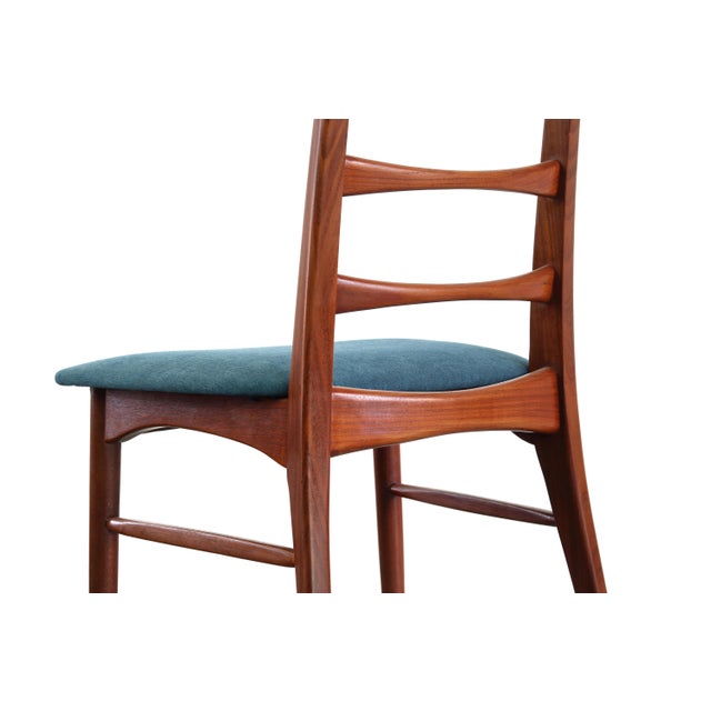 Set of 8 Danish Modern Teak Ladder Back Niels Koefoeds Dining Chairs Hornslet For Sale - Image 10 of 12