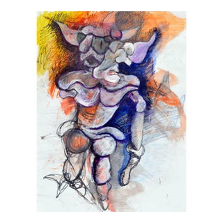 "Two Figures" Contemporary Abstract Figurative Oil Painting by Michael W. Eggleston For Sale