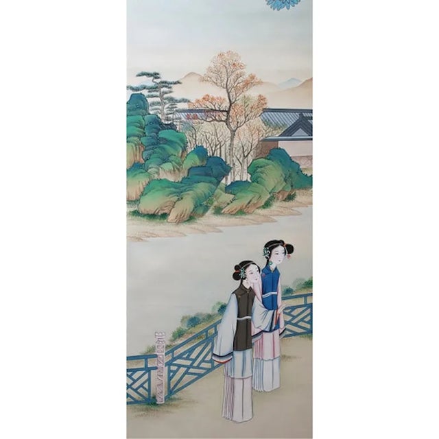 Commodity: A set of 2 panels wall artwork, no frame Handicrafts: Printed pattern and hand-mounted it on india Tea...