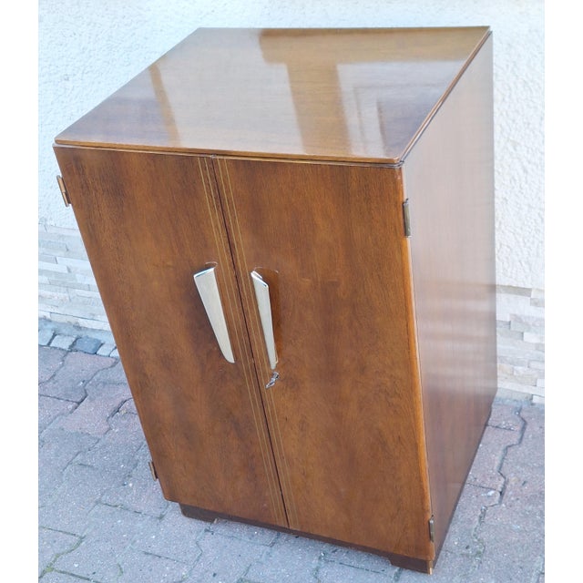 Mid-Century German Two-Door Cabinet on Casters in Walnut, 1950s For Sale - Image 6 of 8