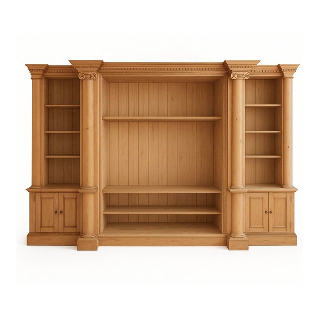 Monumental 14-Foot Architectural Cabinet / Library Bookcase / Entertainment Center – European Neoclassical For Sale - Image 4 of 18