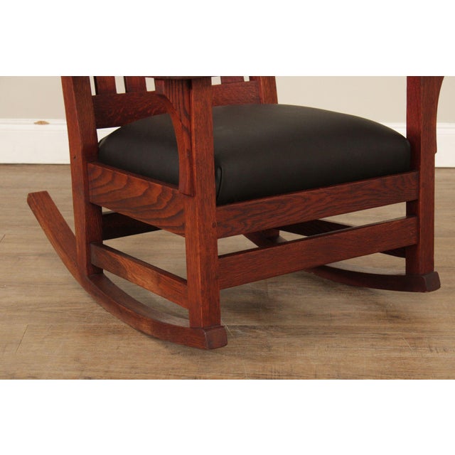 Mission Style Antique Oak Rocking Chair For Sale In Philadelphia - Image 6 of 12