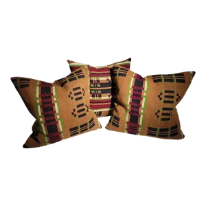 19Thc Horse Blanket Pillows -Collection of Three