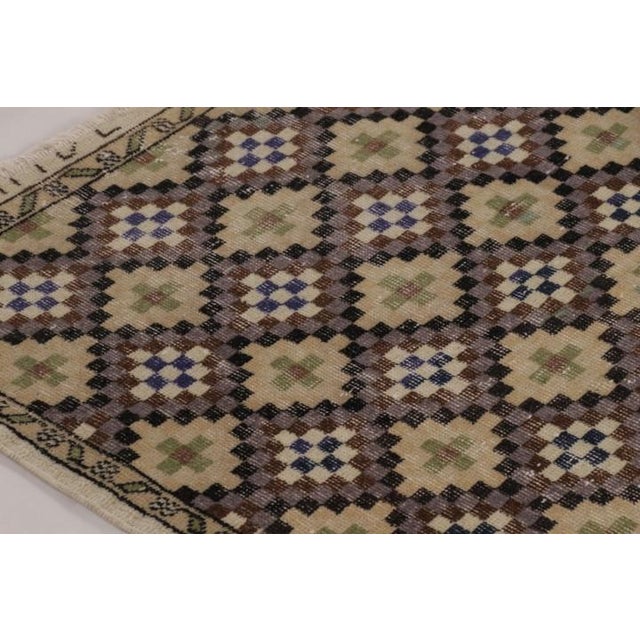 Traditional Vintage Distressed Rug With Diamond Mosaic and Geometric Borders - Rug & Kilim For Sale - Image 3 of 10