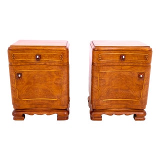 Vintage Polish Art Deco Nightstands, 1930, Set of 2 For Sale