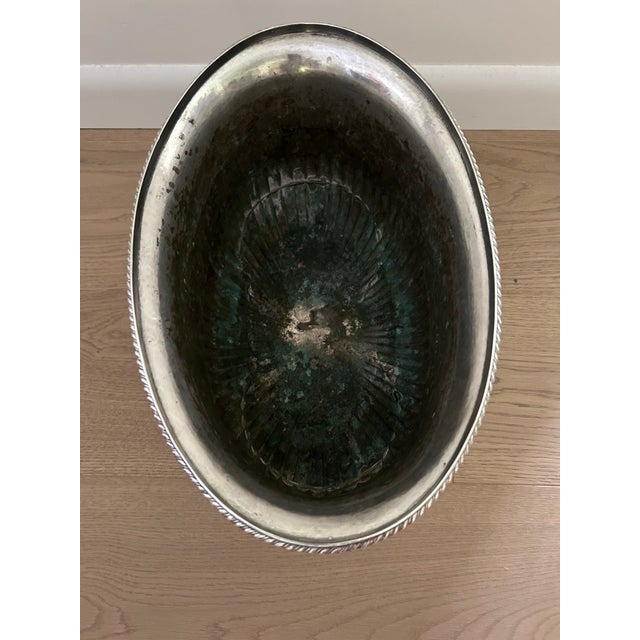 Large 1920s Silverplate Footed Oval Urn With Lion Head Details For Sale - Image 11 of 12