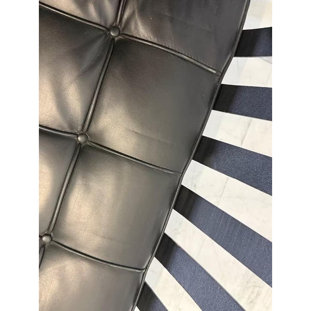 Black Leather Barcelona Chairs by Ludwig Mies van der Rohe for Knoll Inc. For Sale - Image 8 of 18