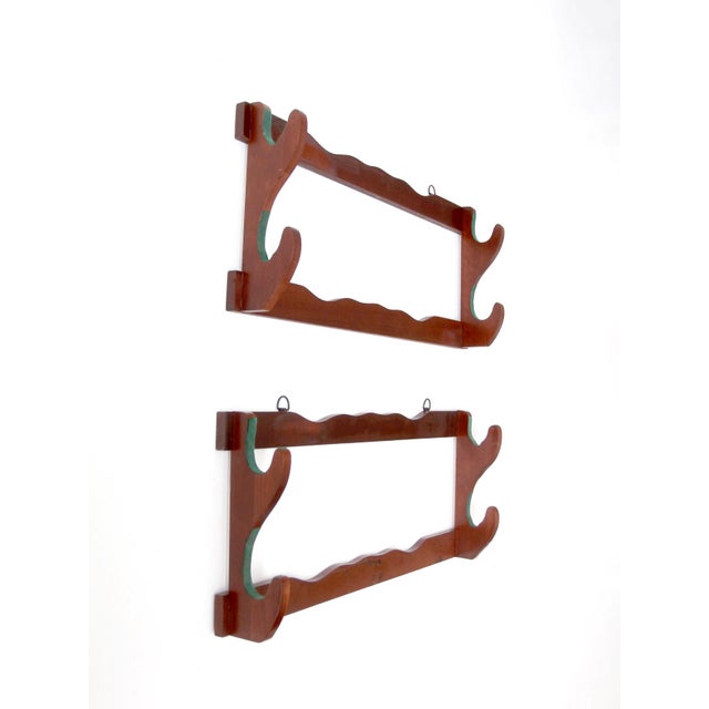 Mid-Century Wooden Gun Rack Pair For Sale - Image 10 of 17