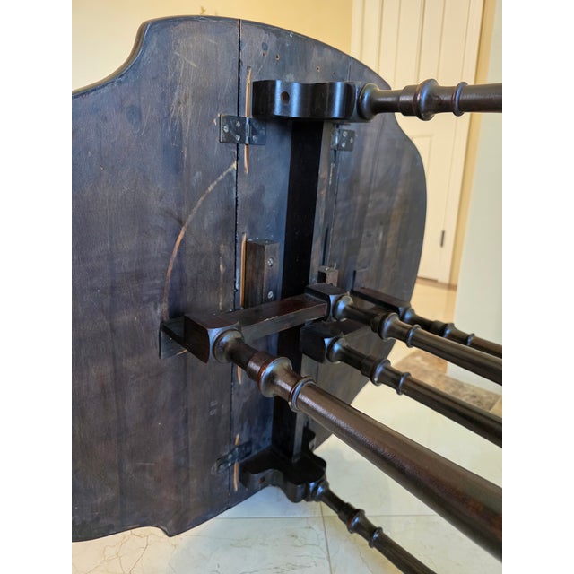 Antique Jacobean Revival Gateleg Drop-Leaf Table With Bobbin Turned Legs For Sale - Image 10 of 12