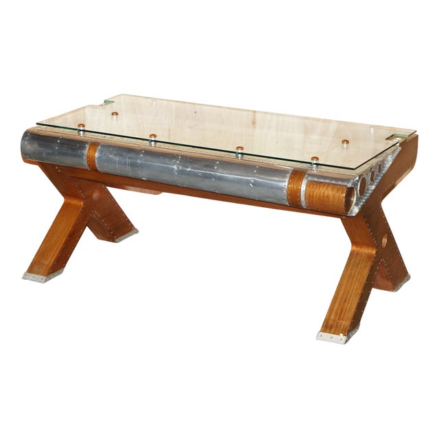 T-28 A Trojan Aeroplane Wing Aviator Desk by Giancarlo De Astis For Sale