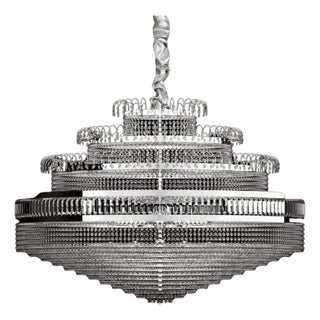 Crystalis 18 Lights Chandelier in Polished Chrome and Crystal by Aggiolight For Sale