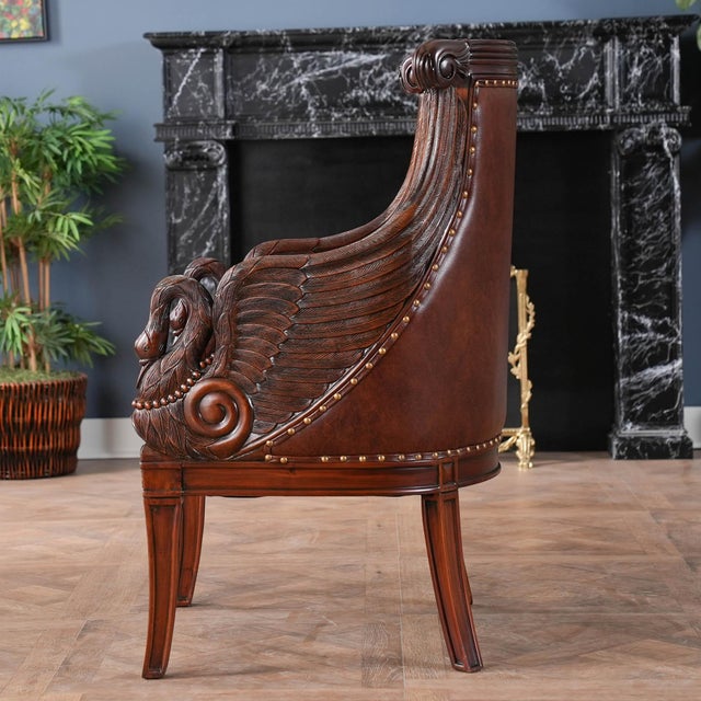 Leather Swan Arm Chair For Sale - Image 6 of 14