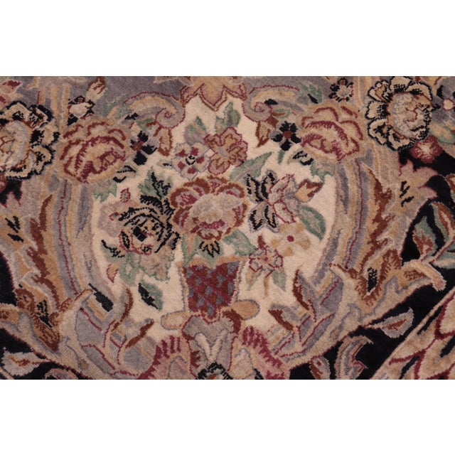 Art Nouveau 1990's Medallion Pak-Persian Black/Gray Wool Rug - 8'11'' X 12'0'' For Sale In New York - Image 6 of 9