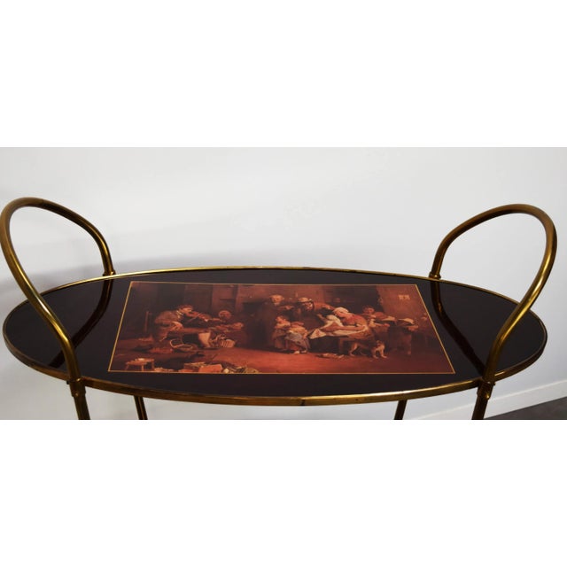 1960s Vintage Brass Bar Cart, 1960s For Sale - Image 5 of 6