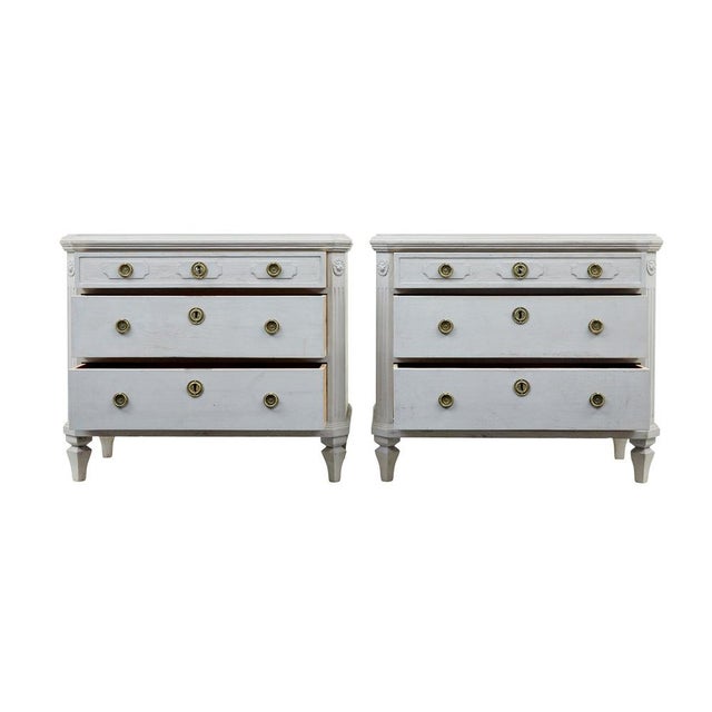 Antique Swedish Hand Painted Chest of Drawers, 1890, Set of 2 For Sale - Image 6 of 9