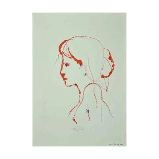 Leo Guida, Portrait, Original Drawing, 1970 For Sale