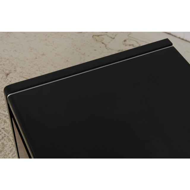 Pair John Stuart Mid Century Modern Ebony & Chrome Nightstands For Sale - Image 12 of 14