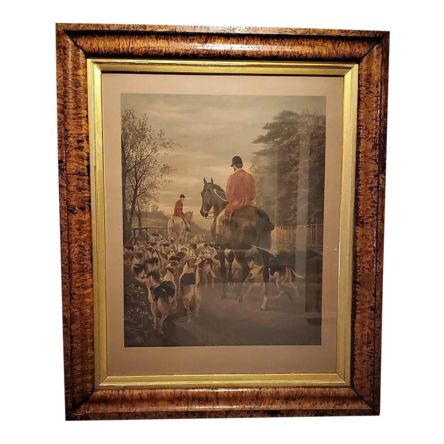 19th Century, Eas Douglas Hunt Scene Aquatint Engraving For Sale