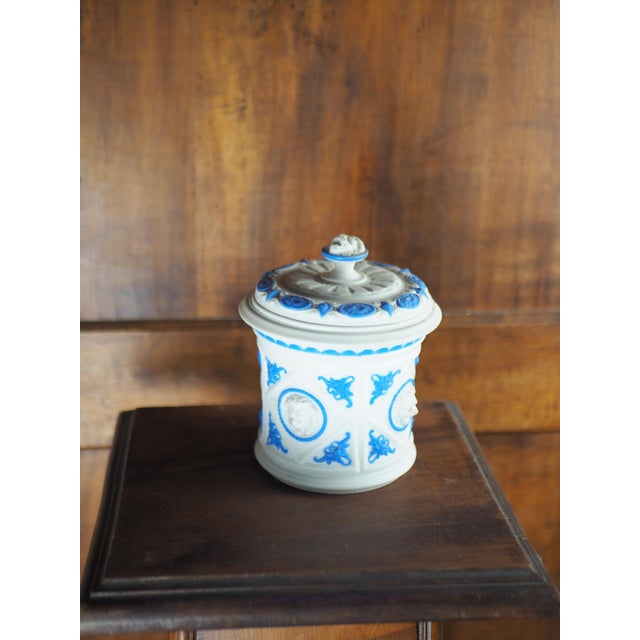 Mid 19th Century Mid 19th Century Continental Parian Ware Lidded Jar For Sale - Image 5 of 10