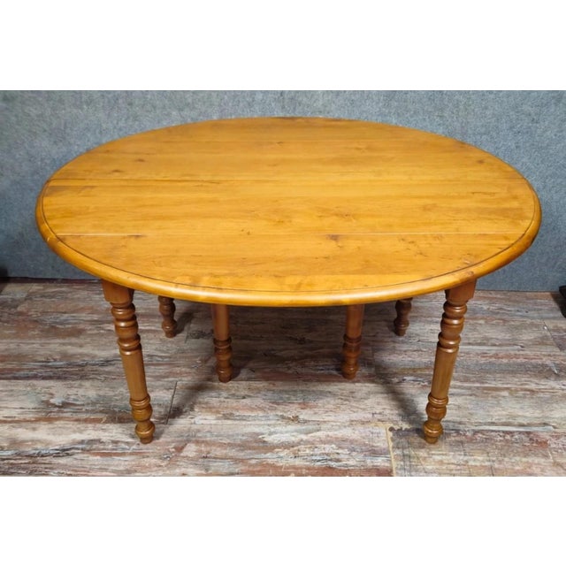 Large 20th Century Louis Philippe Poplar Table with 6 Legs For Sale - Image 5 of 9