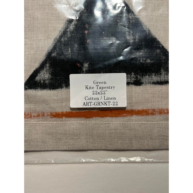 Set of 4 John Robshaw Hand Painted Kite Tapestry Cotton/Linen Wall Art Decor For Sale - Image 9 of 11