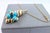 Metal Blue Turquoise Diamonds Golden Sphere Bells Motif Two Tone Gold Pendant Necklace For Sale - Image 7 of 15