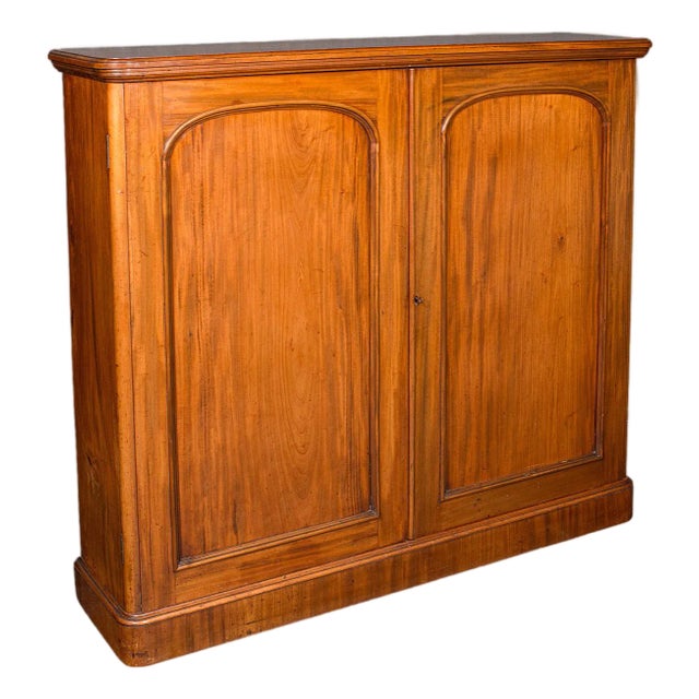 Large Antique Captain's Bookcase, English, Enclosed Book Cabinet, Late Victorian For Sale