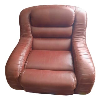 Anatomical Leather Sofa and Armchairs in the style of Joe Di Maggio, 1970s, Set of 3 For Sale