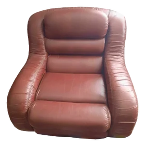 Anatomical Leather Sofa and Armchairs in the style of Joe Di Maggio, 1970s, Set of 3