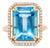 7.7cts Swiss Topaz Statement Ring With Natural Diamonds: 14k Solid Gold, 14x10mm For Sale