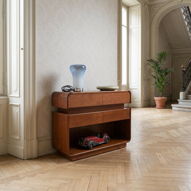Vintage Walnut Storage Unit with Drawers, Italy, 1970s For Sale - Image 9 of 10