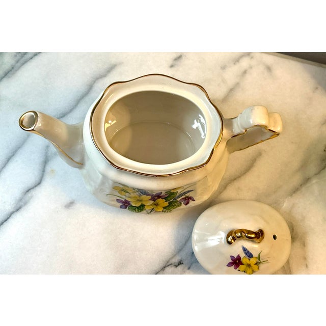 Cream Mid 20th Century Arthur Wood Engraved Tea Pot For Sale - Image 8 of 12