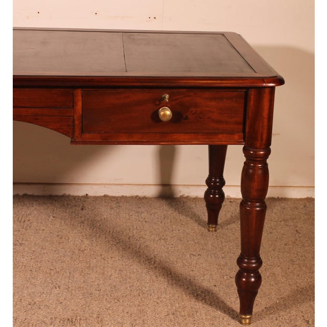 Wood 19th Century Mahogany Two-Drawer Desk For Sale - Image 7 of 12