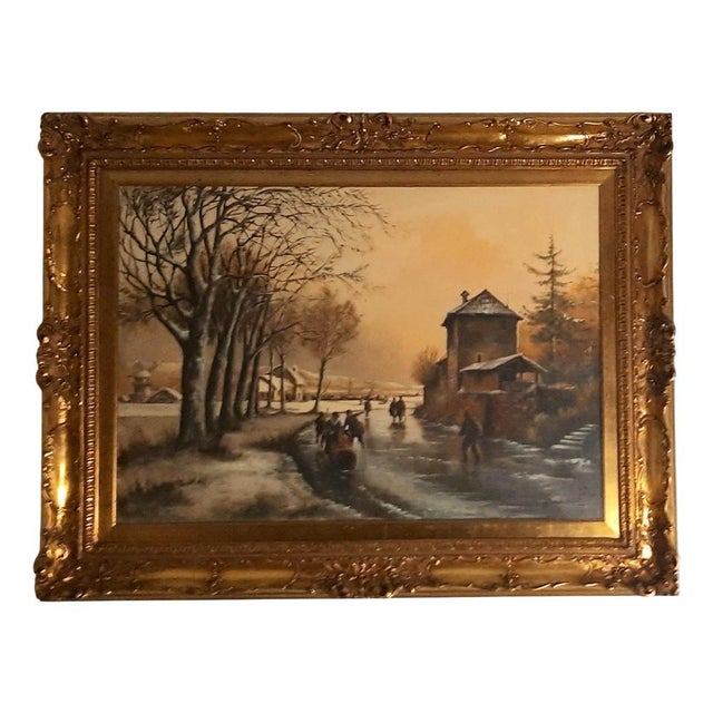 Palestrini, Winter Landscape, 1970, Oil on Canvas, Framed For Sale - Image 12 of 12