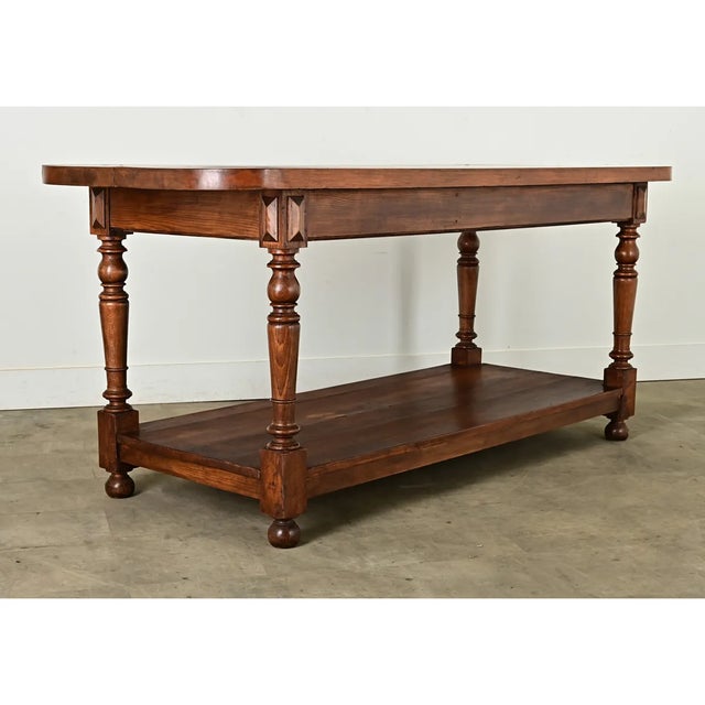 Sienna French 19th Century Oak Kitchen Island Work Table For Sale - Image 8 of 12